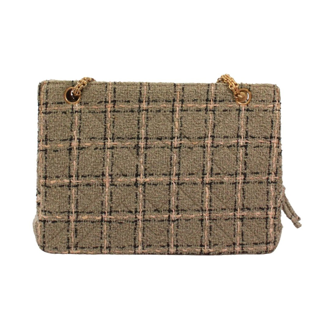 Chanel Tweed Pink Beige Shoulder Bag Gold — view 3