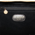 Chanel CC Logo Vanity Bag Caviar Leather Beige Handbag Gold — view 9