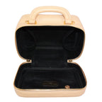 Chanel CC Logo Vanity Bag Caviar Leather Beige Handbag Gold — view 7