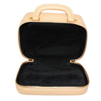 Chanel CC Logo Vanity Bag Caviar Leather Beige Handbag Gold — view 8
