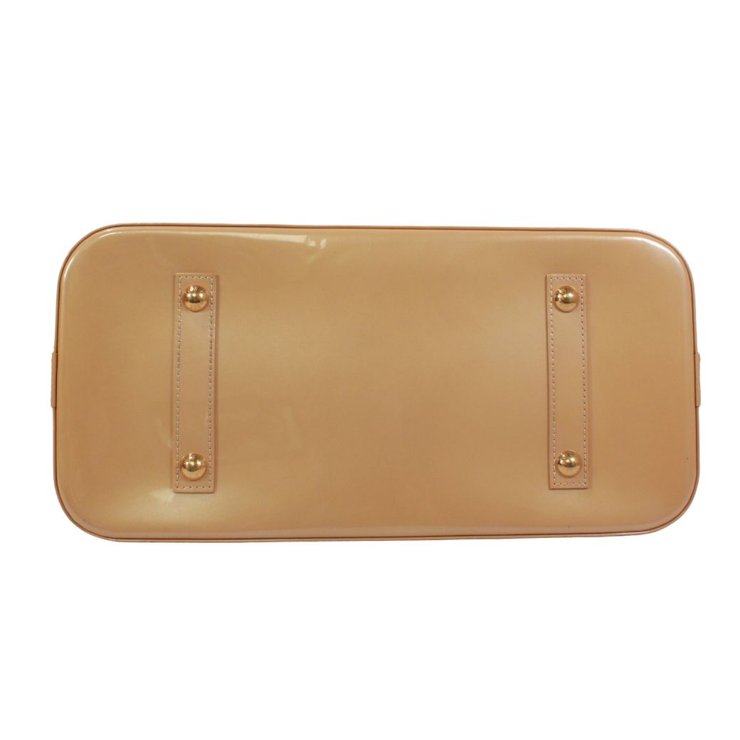Louis Vuitton Alma GM Enamel Leather Beige Handbag Gold — view 4