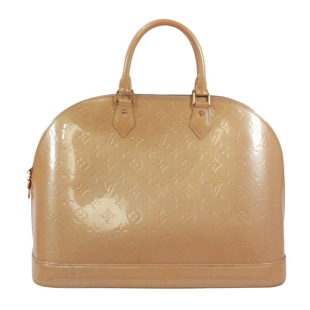 Louis Vuitton Alma GM Enamel Leather Beige Handbag Gold — view 3
