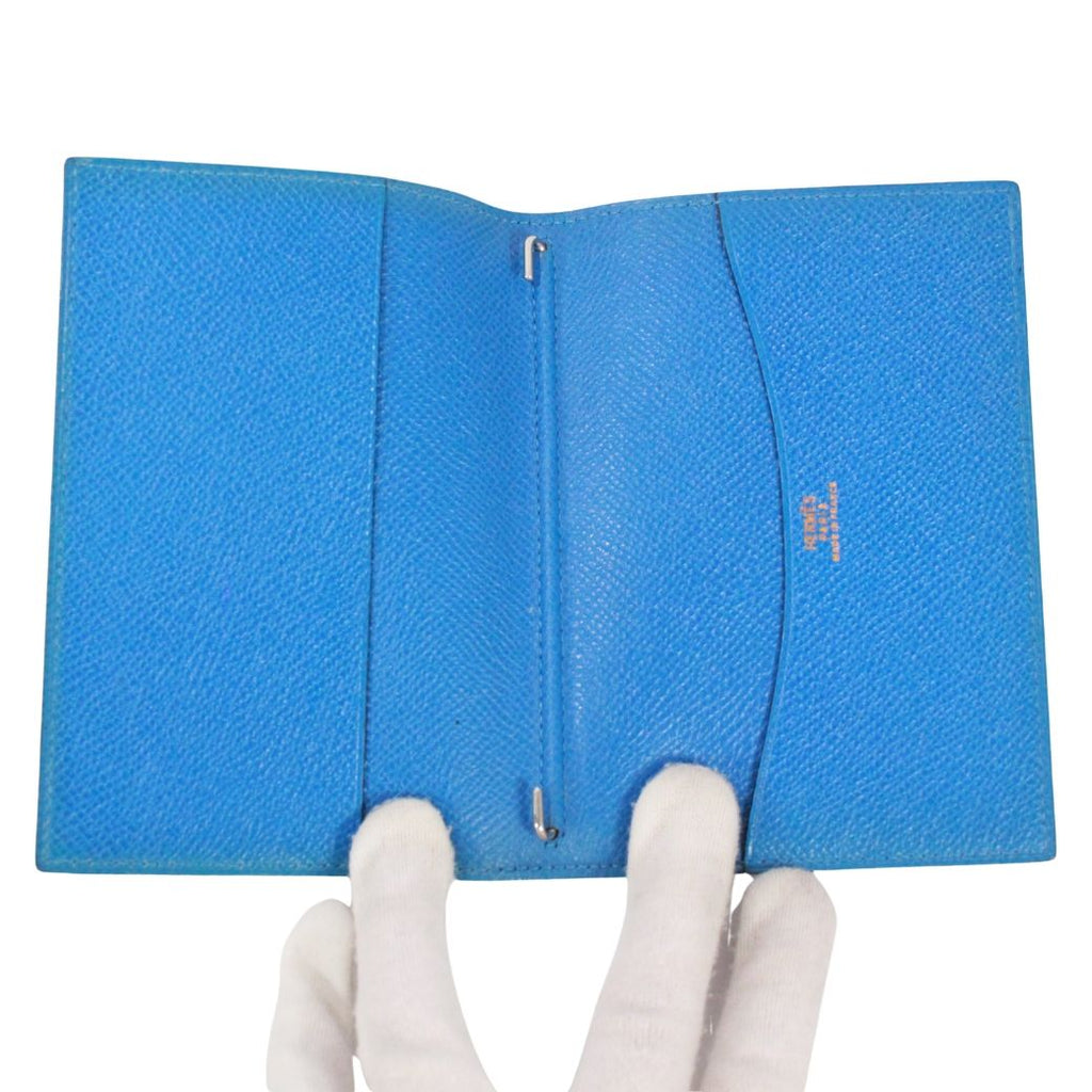 Hermes Agenda GM Leather Blue Notebook Cover Silver — view 8
