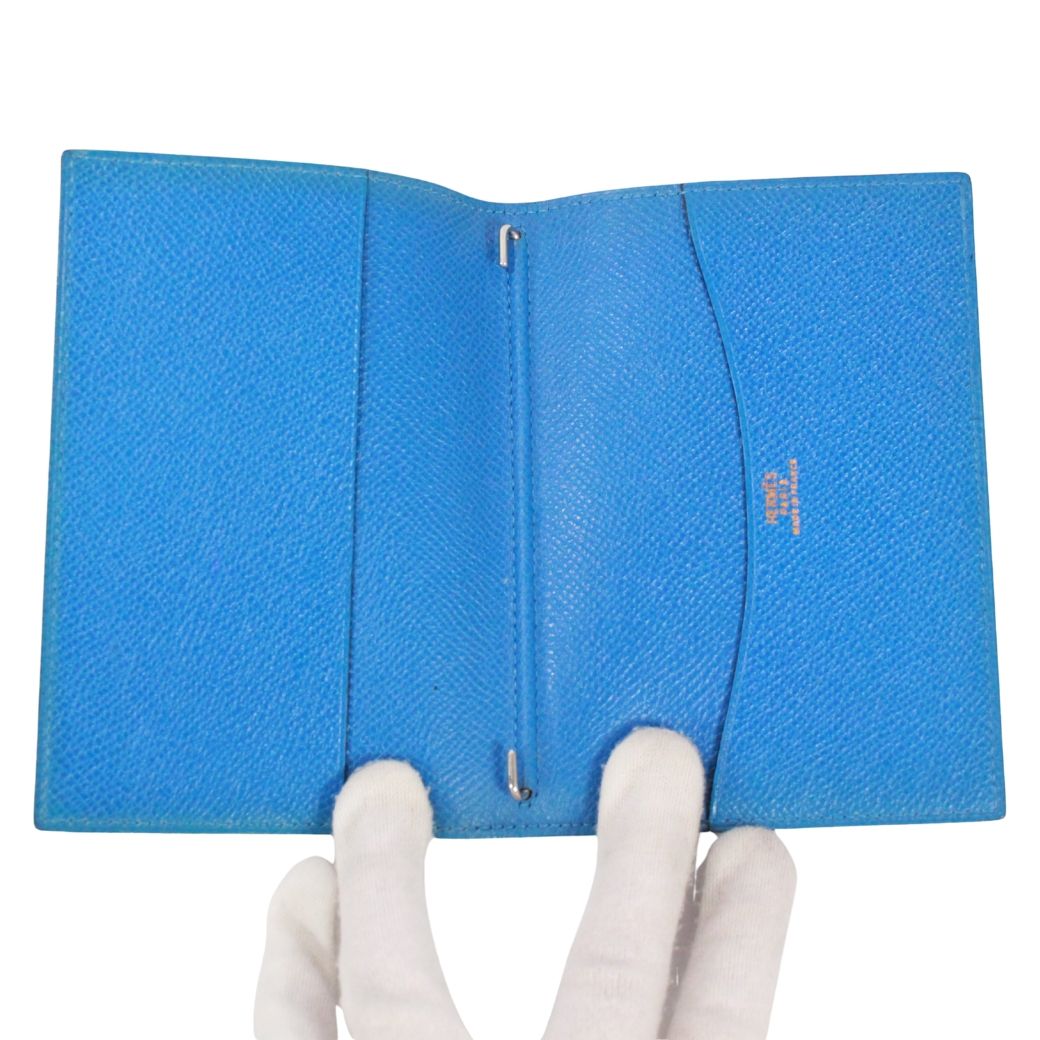 Hermes Agenda GM Leather Blue Notebook Cover Silver — view 8