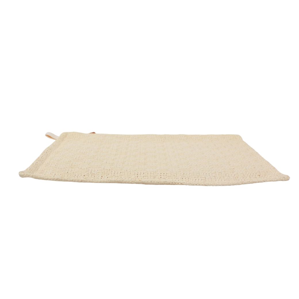 Hermes Bora GM Straw Cotton Ivory Pouch Silver — view 3