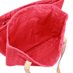 Hermes Amedaba Leather Canvas Red Shoulder Bag Silver — view 7