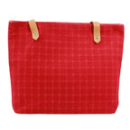 Hermes Amedaba Leather Canvas Red Shoulder Bag Silver — view 3