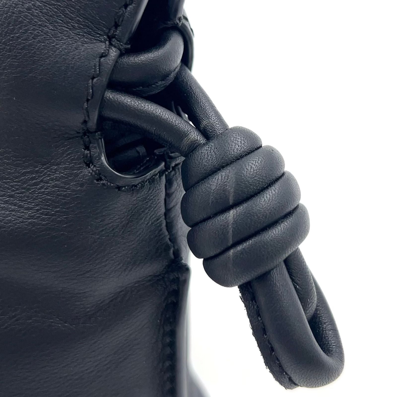 Loewe Flamenco Clutch Leather Black Shoulder Bag Silver — view 7