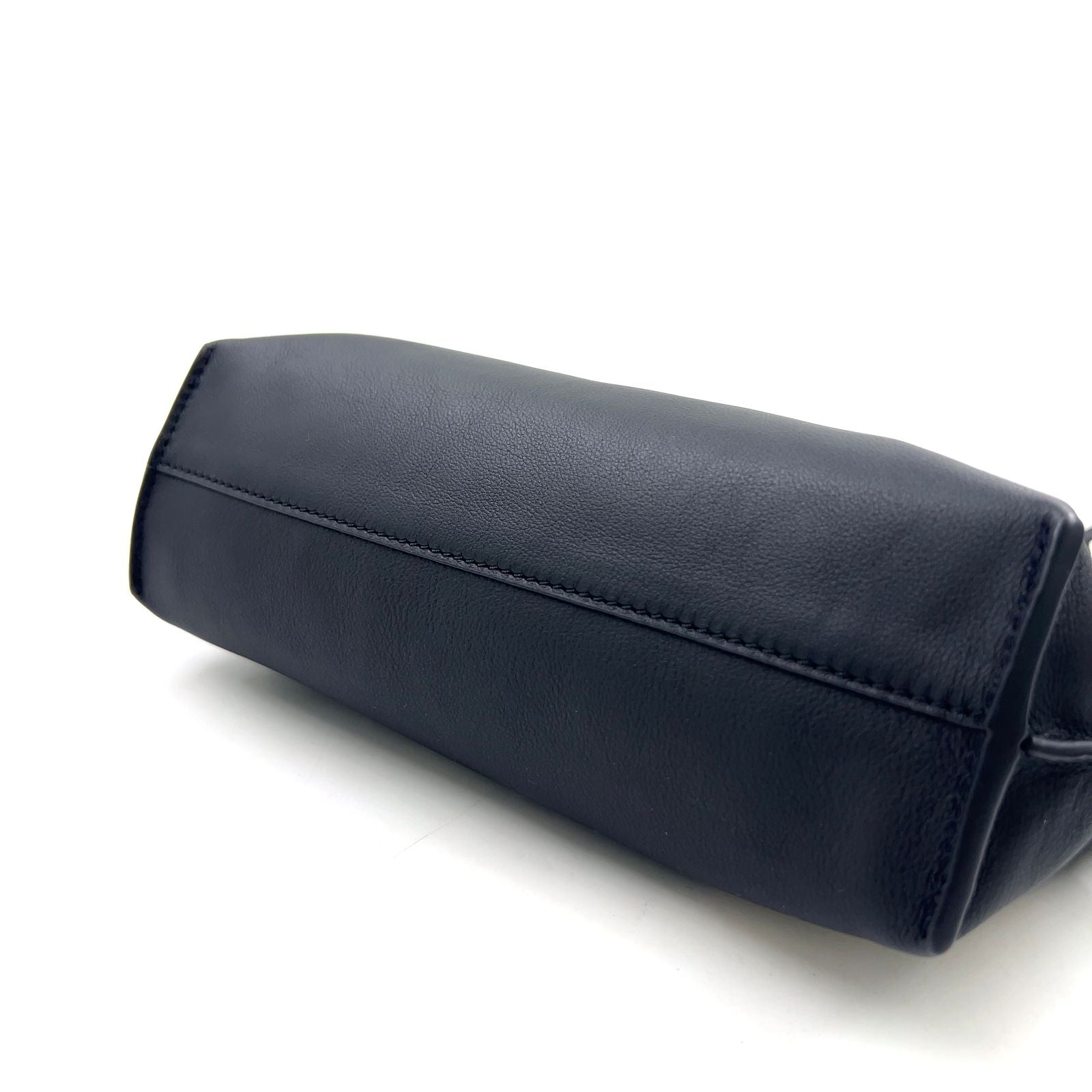 Loewe Flamenco Clutch Leather Black Shoulder Bag Silver — view 8