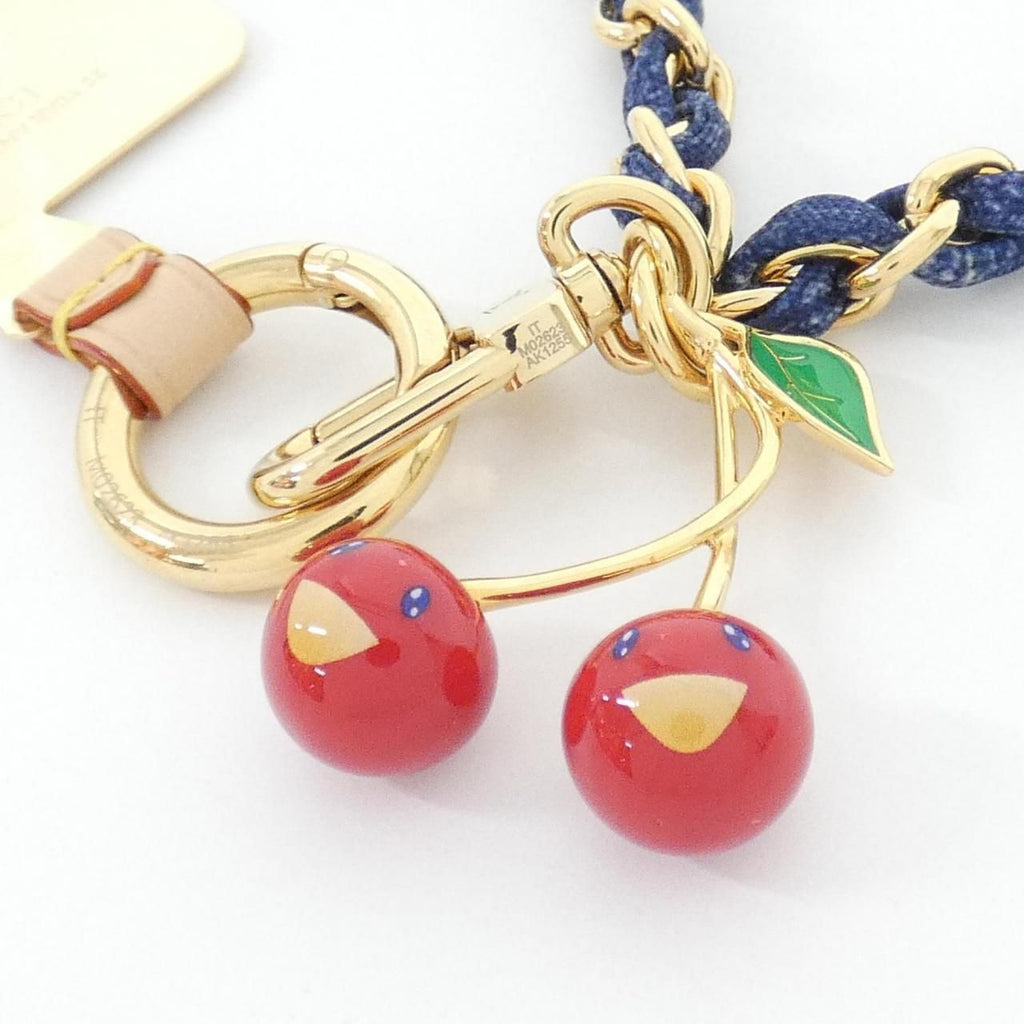 Louis Vuitton Phone Charm Monogram Denim Cherry Keychain — view 5