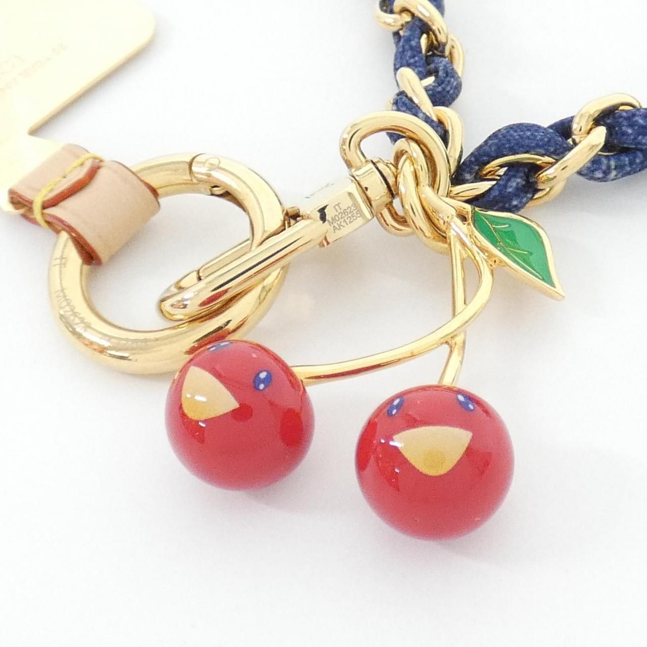 Louis Vuitton Phone Charm Monogram Denim Cherry Keychain — view 5
