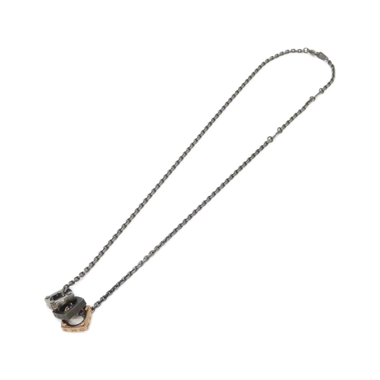 Louis Vuitton Pendant Monogram Gold Necklace — view 2