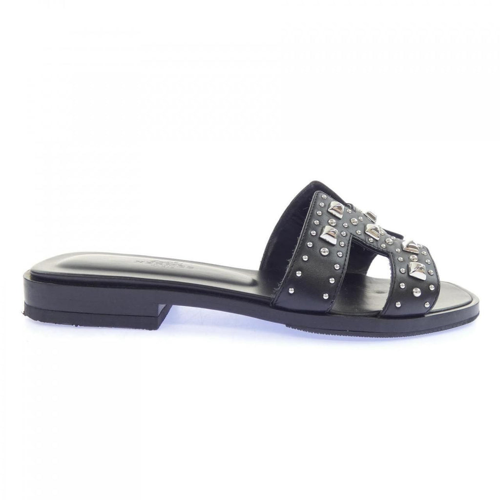 Hermes Oran Sandals Black