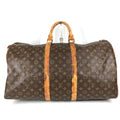 Louis Vuitton Boston Bag Keepall 55 Debeso Monogram Canvas Brown