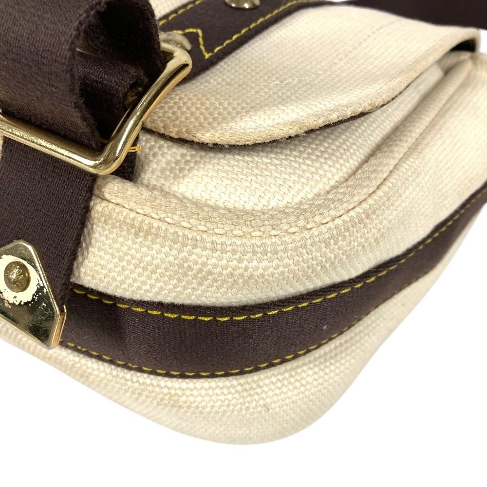 Louis Vuitton Shoulder Bag Besace PM Canvas Ecru White — view 6