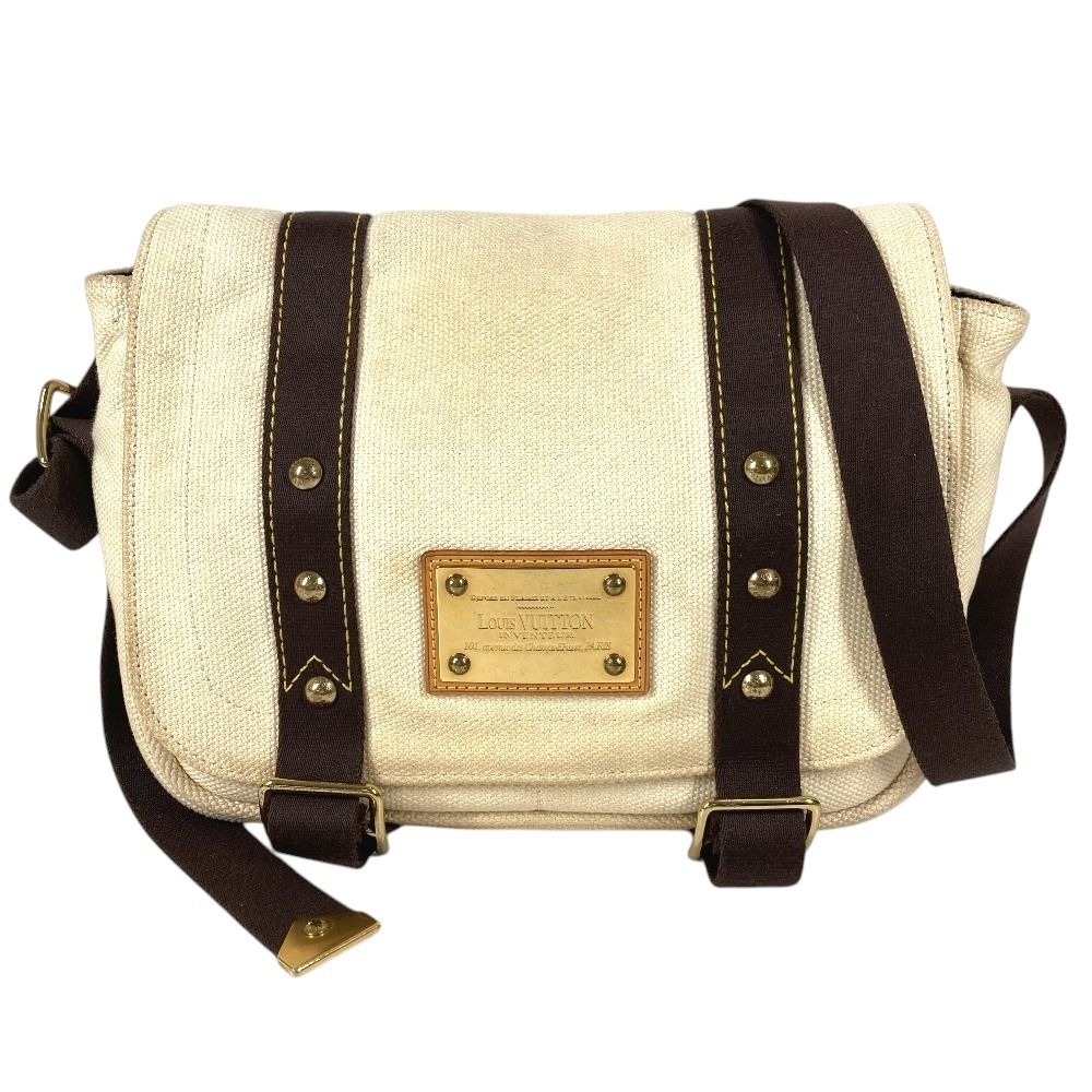 Louis Vuitton Shoulder Bag Besace PM Canvas Ecru White
