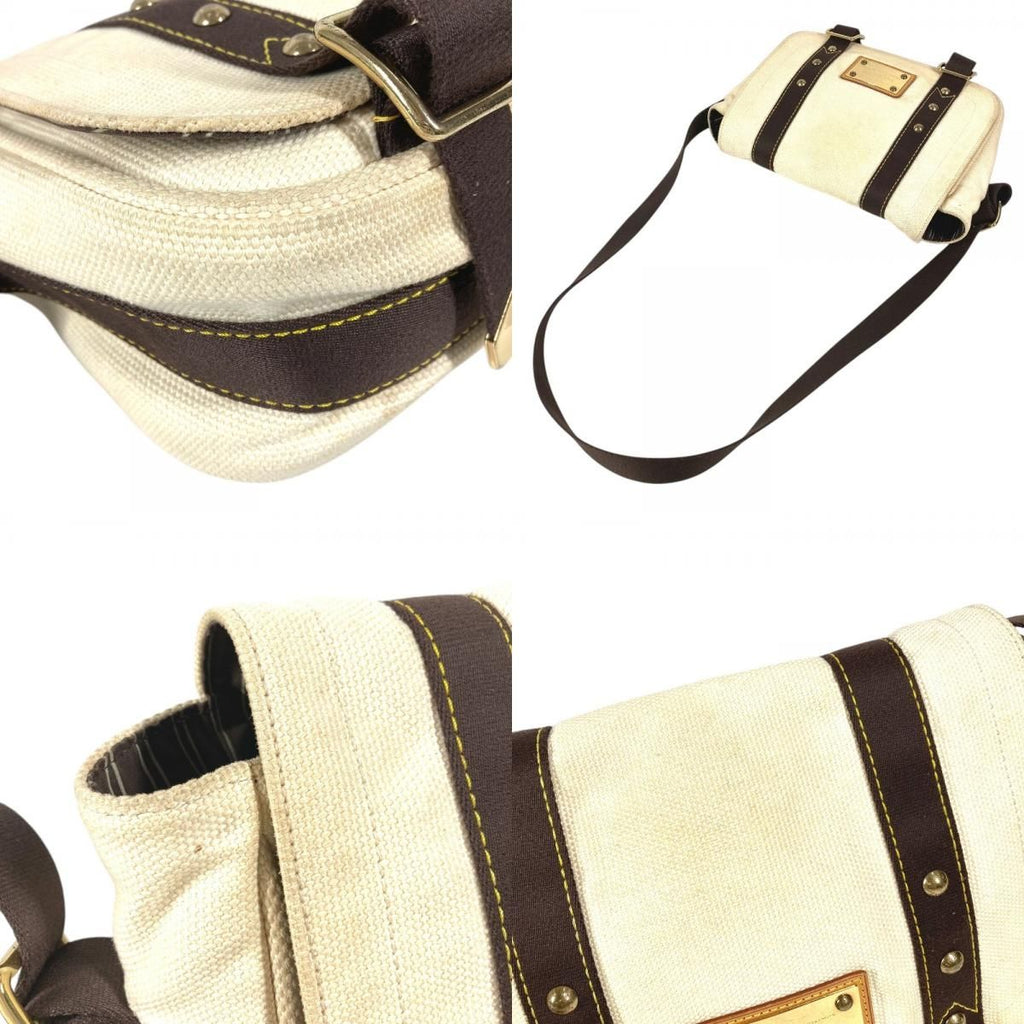 Louis Vuitton Shoulder Bag Besace PM Canvas Ecru White — view 7