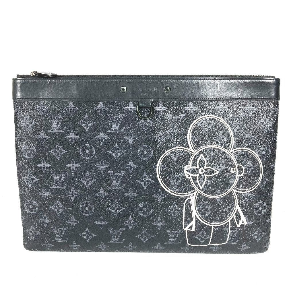 Louis Vuitton Clutch Pochette Apollo Vivienne Monogram Eclipse Canvas Black