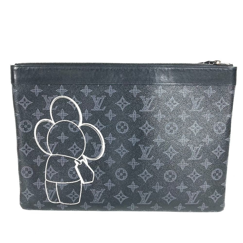 Louis Vuitton Clutch Pochette Apollo Vivienne Monogram Eclipse Canvas Black — view 2