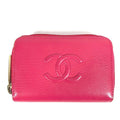 Chanel Coin Case CC Logo Leather Pink