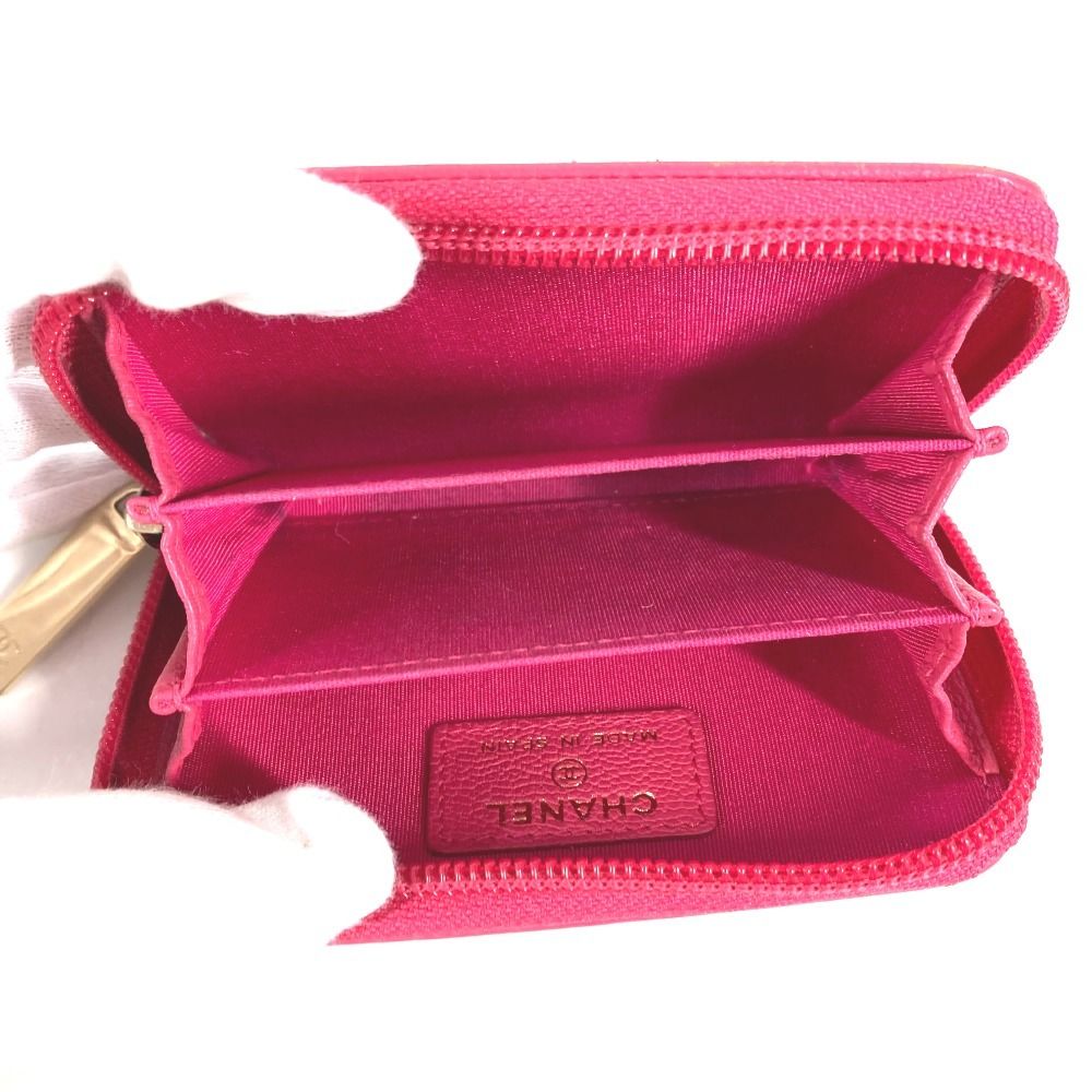 Chanel Coin Case CC Logo Leather Pink — view 8