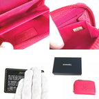 Chanel Coin Case CC Logo Leather Pink — view 9
