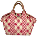 Chanel Handbag CC Logo Gingham Check Canvas Pink