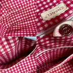 Chanel Handbag CC Logo Gingham Check Canvas Pink — view 9