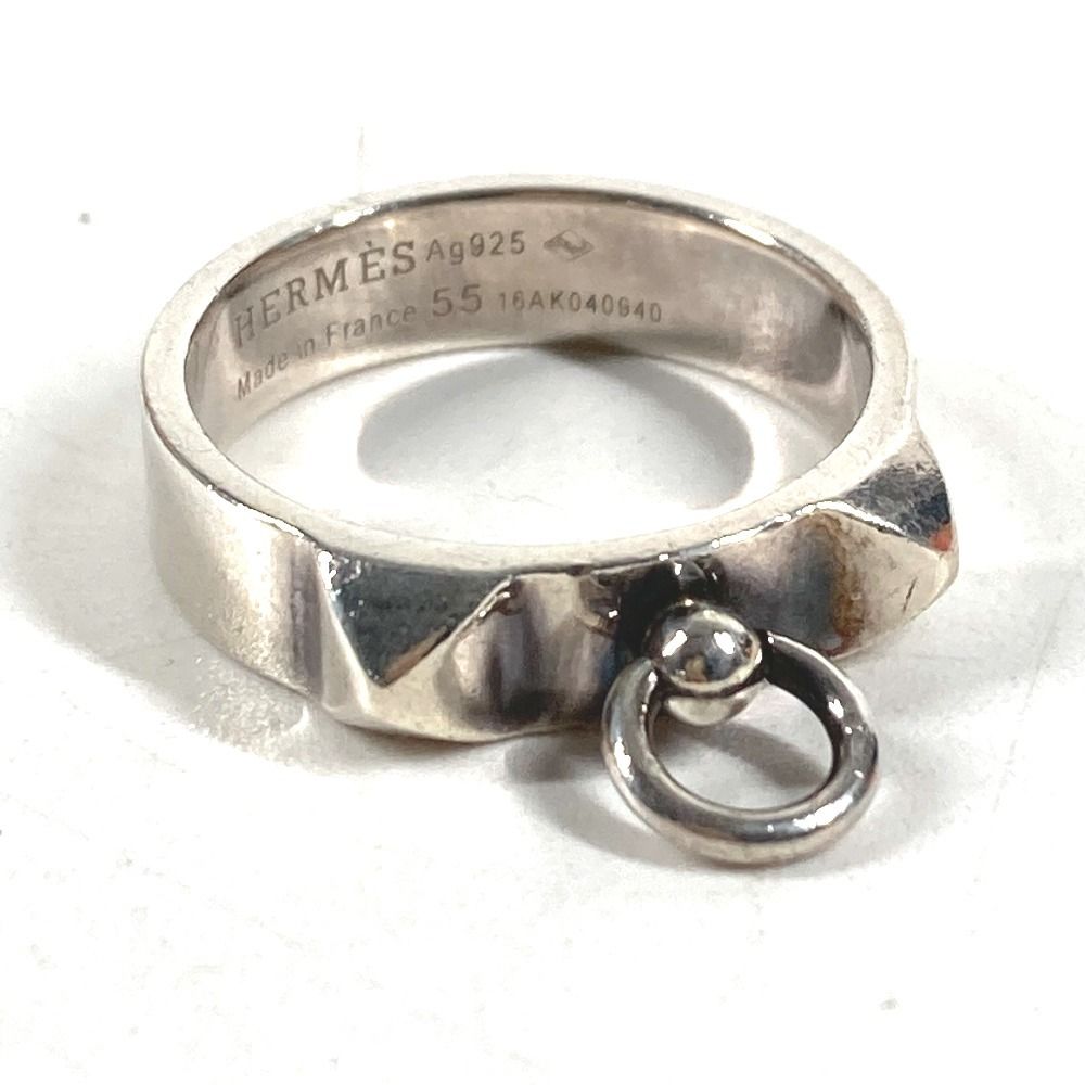 Hermes Ring Collier de Chien Logo Silver