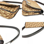 Dior Shoulder Bag Logo Trotter Leather Canvas Beige — view 8