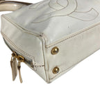 Chanel Shoulder Bag Logo Triple Coco CC Enamel White — view 4