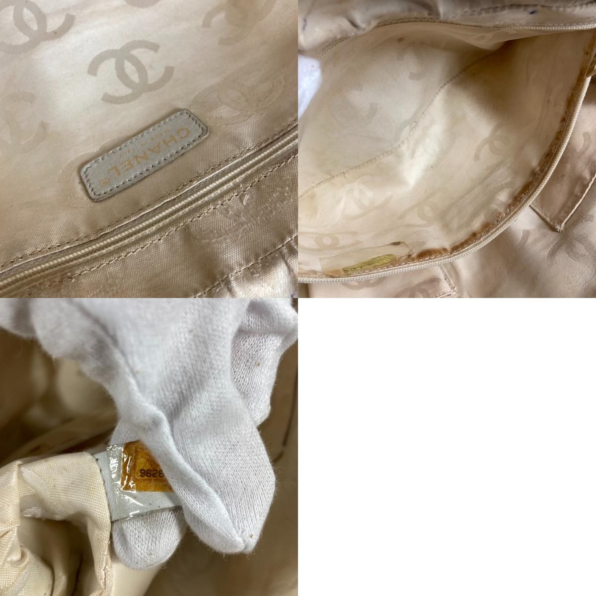 Chanel Shoulder Bag Logo Triple Coco CC Enamel White — view 9