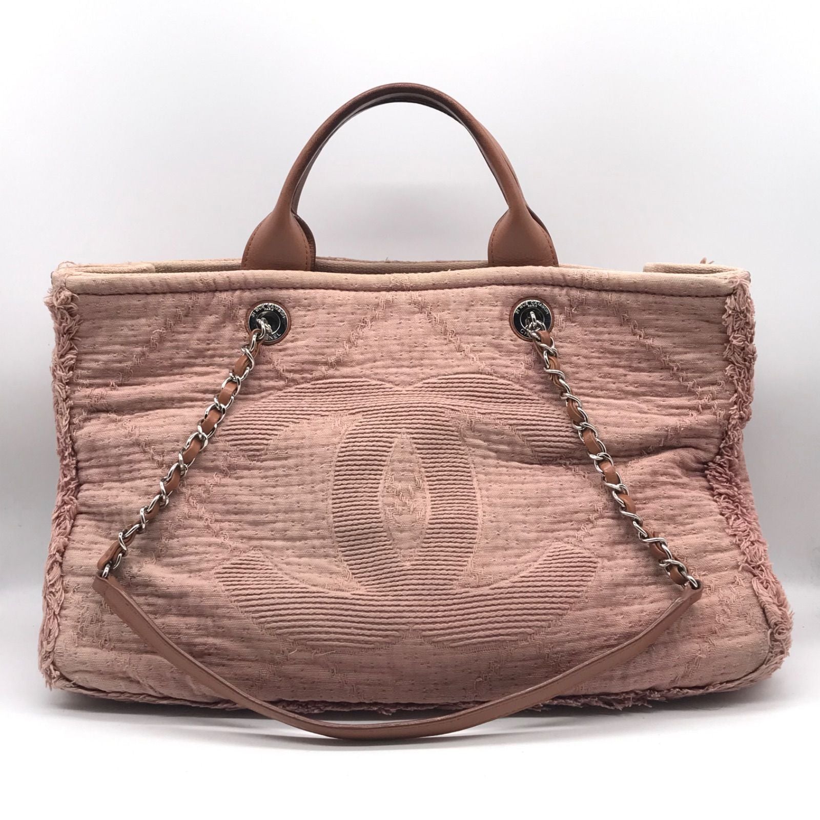 Chanel CC Logo Large Shopping Tote 2-Way Chain Shoulder Bag Price Negotiation
