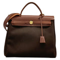 Hermes Handbag Herbag PM Dark Brown Gold