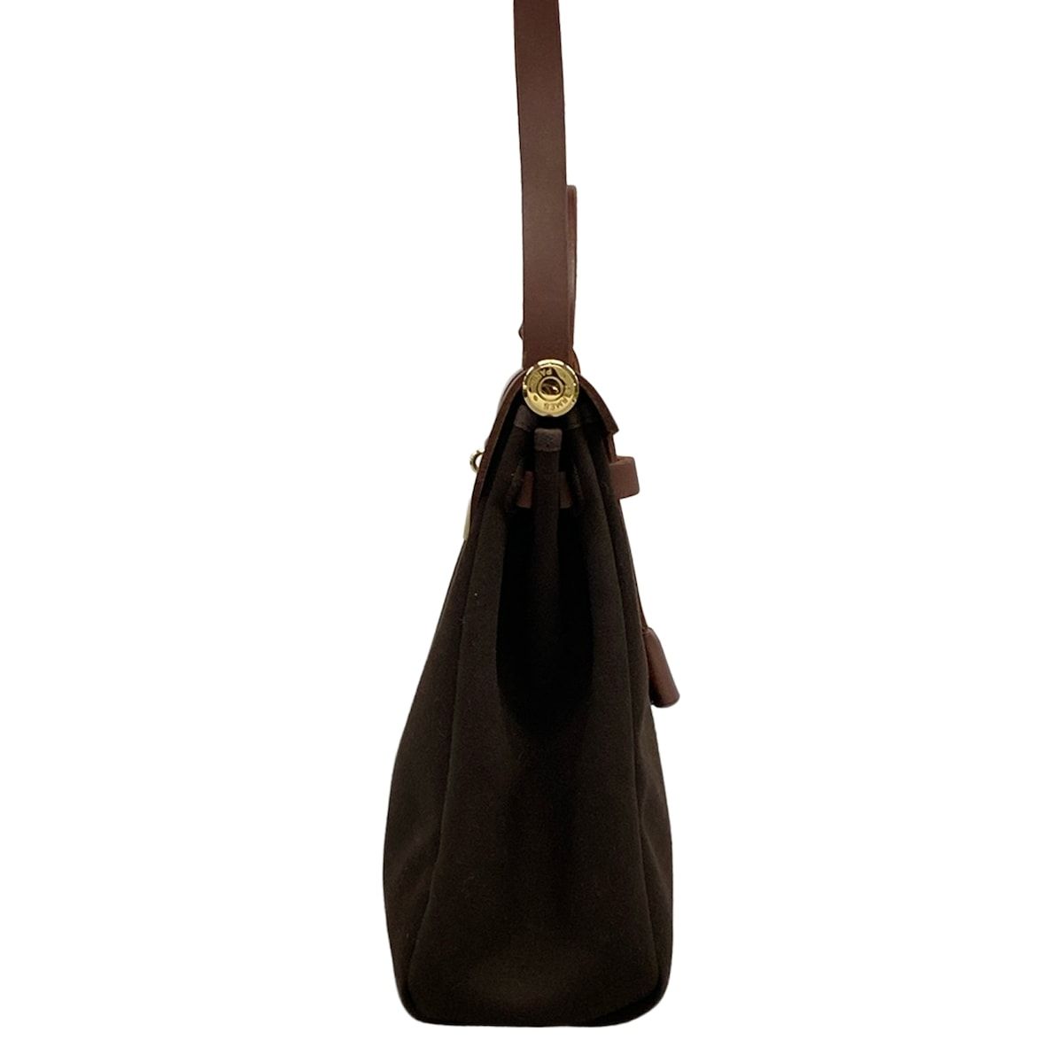 Hermes Handbag Herbag PM Dark Brown Gold — view 2
