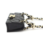 Chanel Necklace Leather Black Gold Bag Motif — view 6