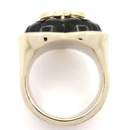 Chanel Ring CC Logo Gold Black Quilted — view 4