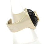 Chanel Ring CC Logo Gold Black Quilted — view 2