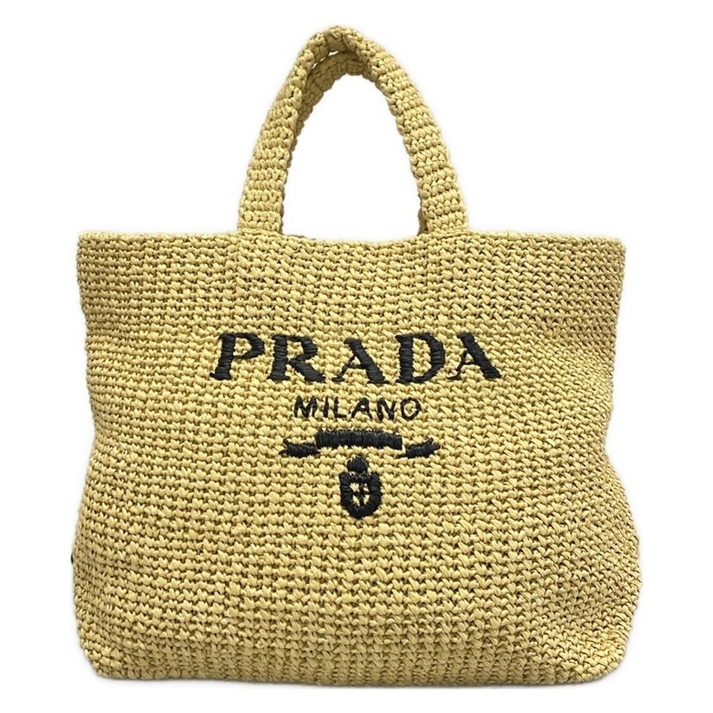 Prada Tote Crochet Beige Black