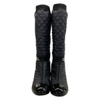 Chanel Long Boots 37 C Black Gold 2-Way Nylon Cover Removable with Pocket — view 5