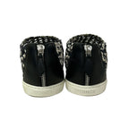 Hermes Slip on Black White Gray Silk Leather Slipper — view 3