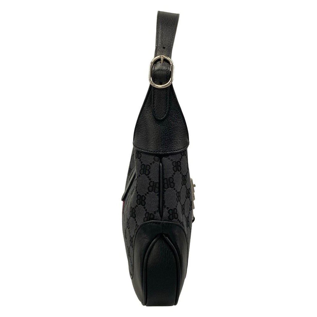 Gucci Shoulder Bag the Hacker-s Hobo Black Dark Gray Red Collaboration Leather — view 2