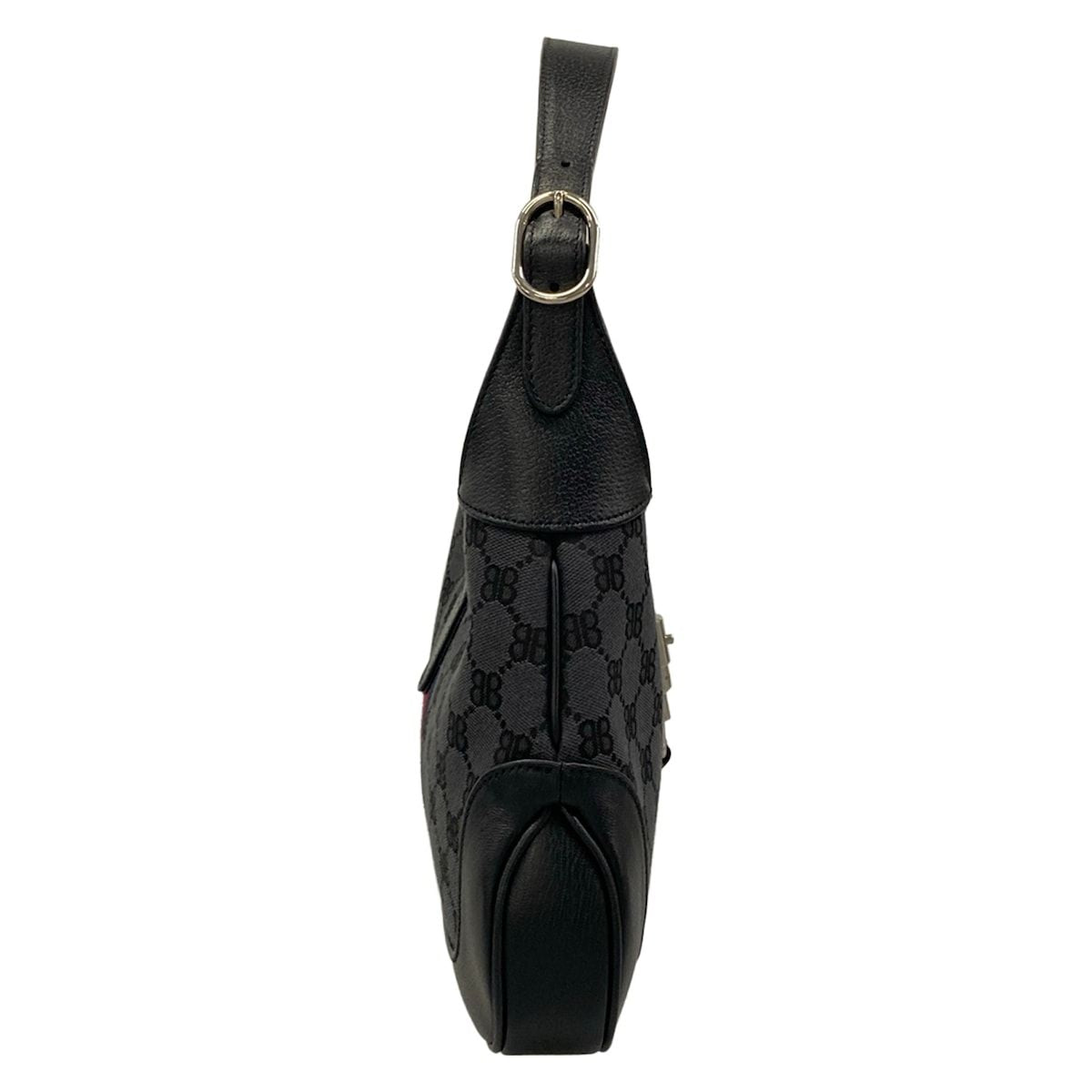 Gucci Shoulder Bag the Hacker-s Hobo Black Dark Gray Red Collaboration Leather — view 2