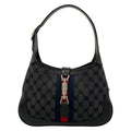 Gucci Shoulder Bag the Hacker-s Hobo Black Dark Gray Red Collaboration Leather