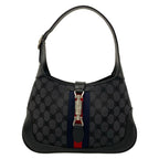 Gucci Shoulder Bag the Hacker-s Hobo Black Dark Gray Red Collaboration Leather