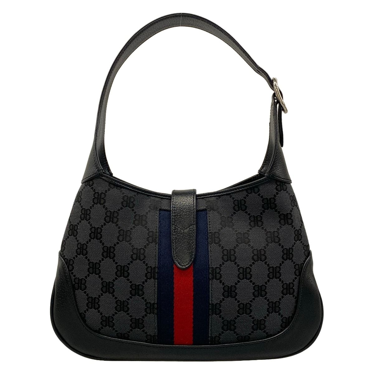 Gucci Shoulder Bag the Hacker-s Hobo Black Dark Gray Red Collaboration Leather — view 3