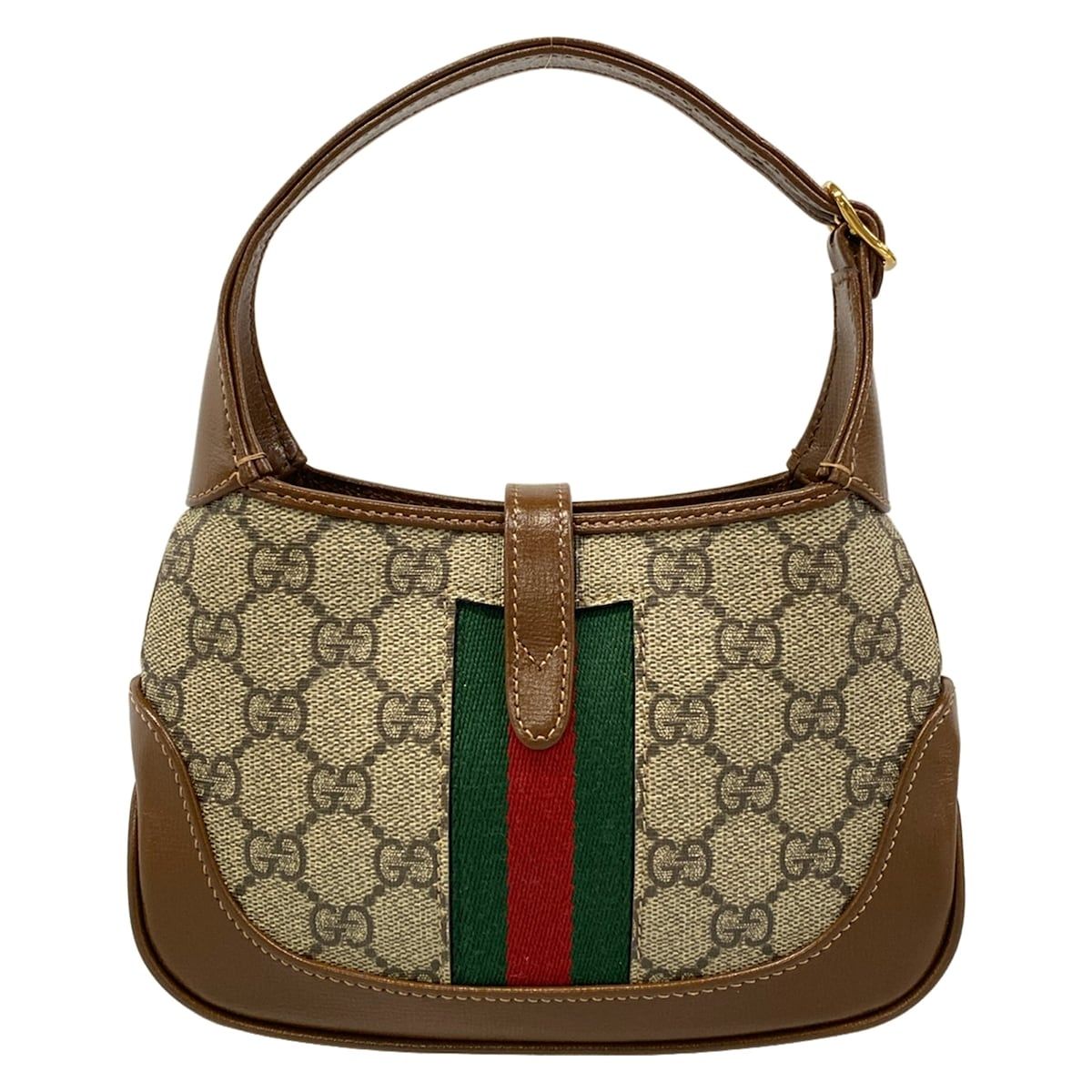 Gucci Handbag Jackie Beige Dark Brown 2-Way Sherry Leather — view 3
