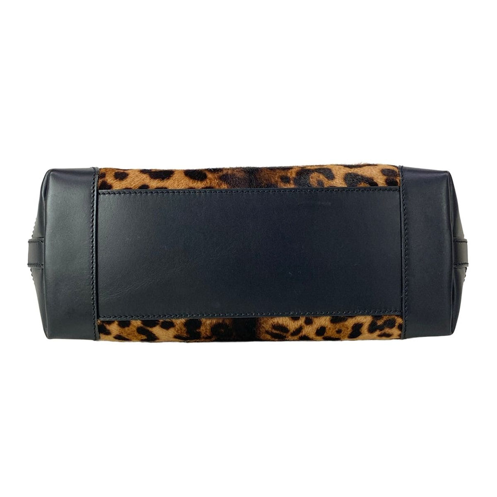 Gucci Tote Craft Brown Black Leopard Print Leather — view 5
