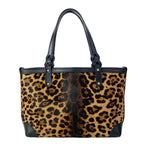 Gucci Tote Craft Brown Black Leopard Print Leather — view 3