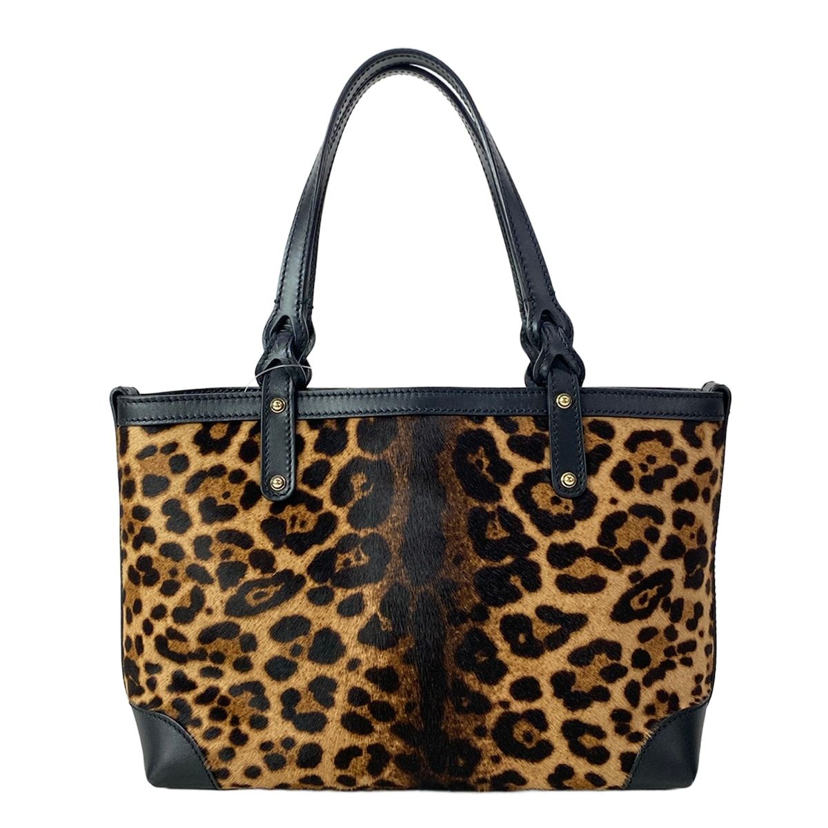 Gucci Tote Craft Brown Black Leopard Print Leather — view 3